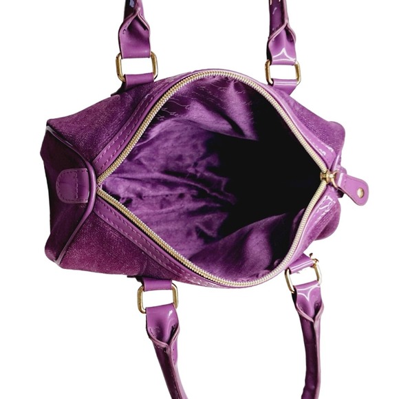 Victoria Secret Small Handbag 90s/Pre-PINK Velour Purple Bag - Picture 7 of 11